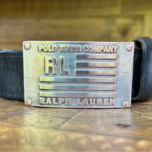 ***SOLD*** Ralph Lauren POLO JEANS COMPANY RALPH LAUREN   XS-S BLK LEATHER BELT - Picture 5 of 13